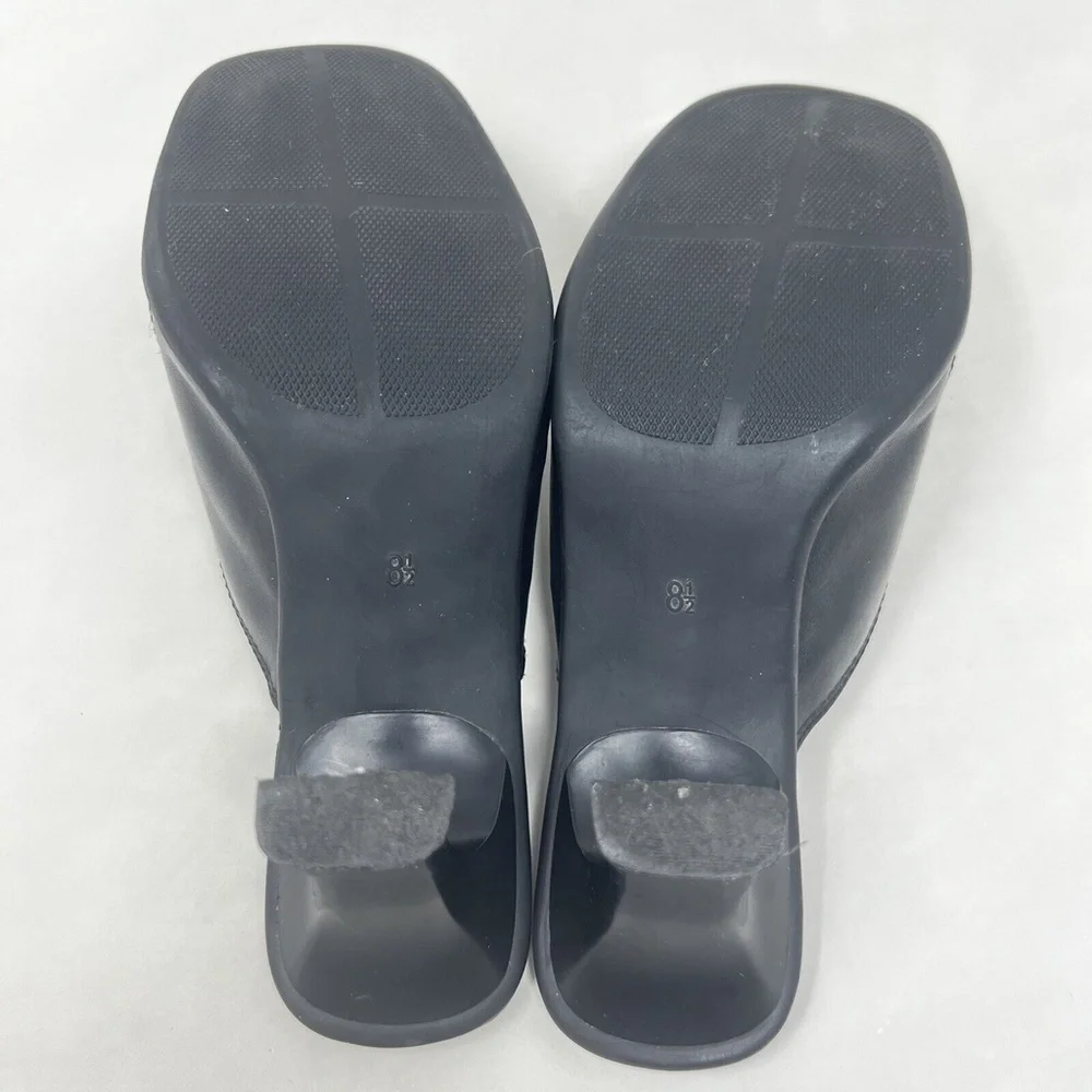 Maripe Women's Black Leather Heeled Loafer Size 8.5